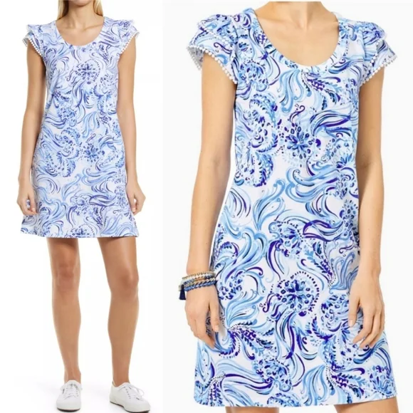 Lilly Pulitzer Bridgitte Cotton Shift Dress in Resort White Don't Be Jelly - Picture 1 of 11